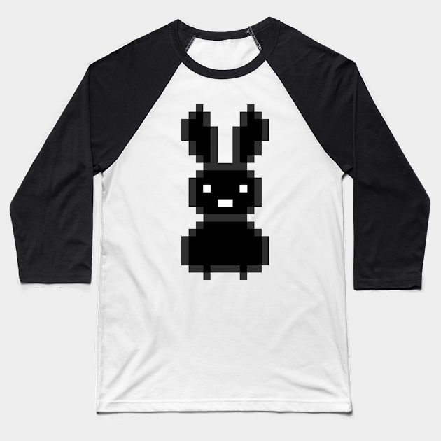 Black bunny Baseball T-Shirt by arc1